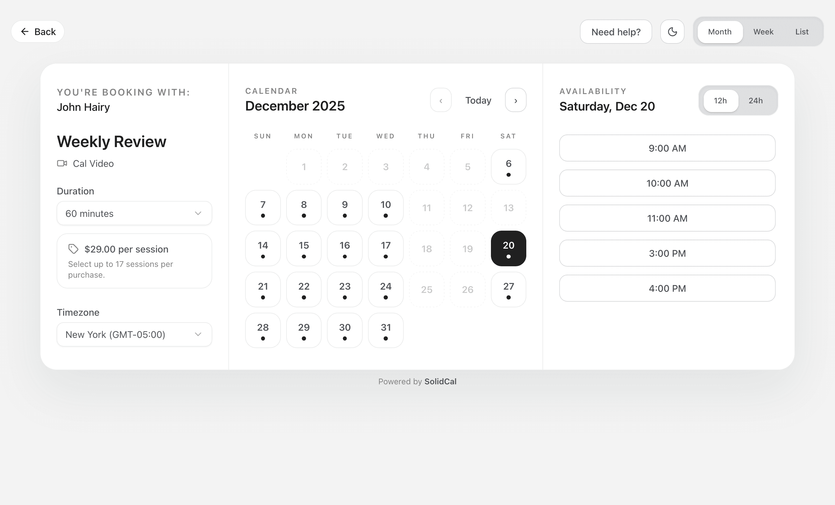 Ultra-Simple Booking